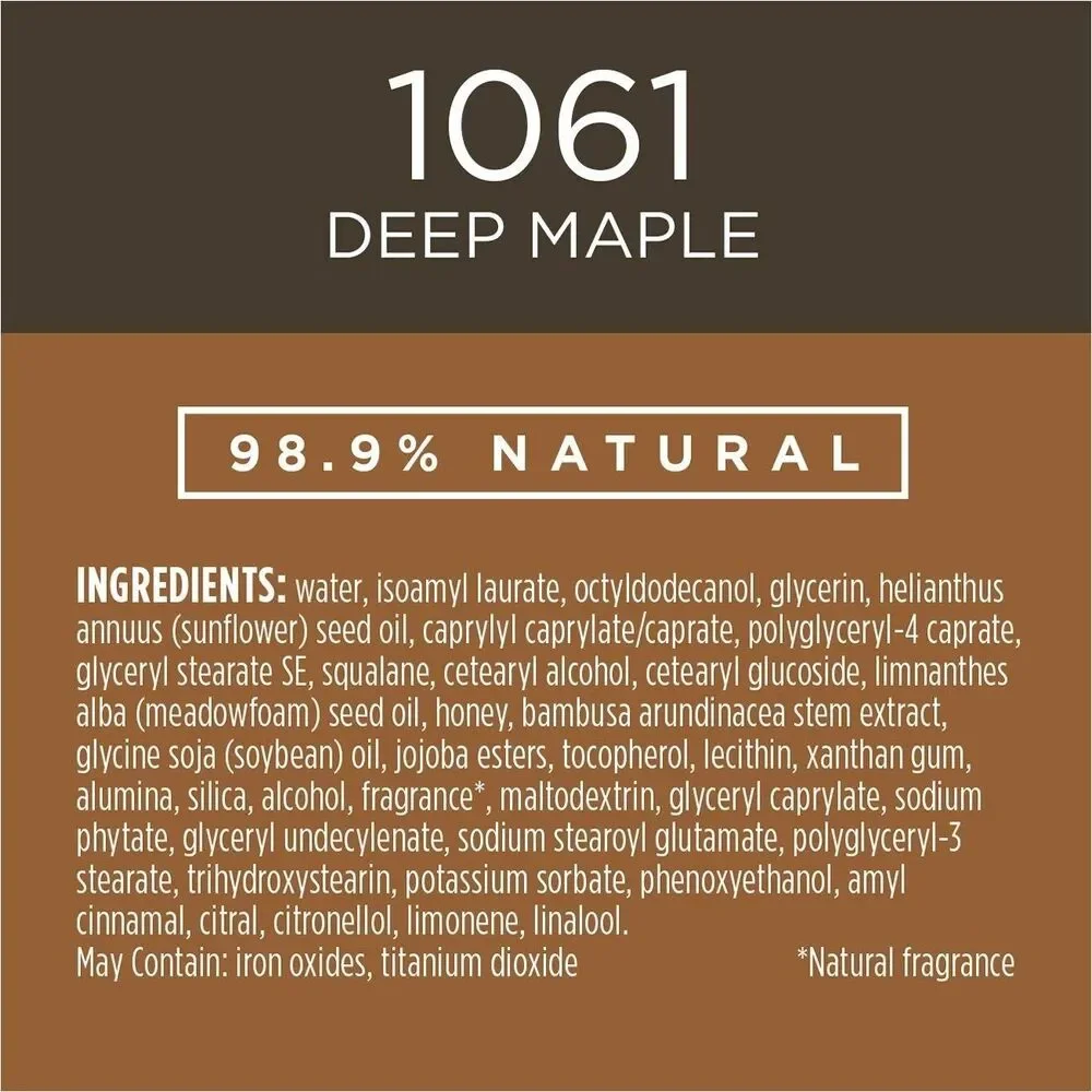 Lot of 2 Burt's Bees Goodness Glows Liquid Makeup Foundation - 1061 Deep Maple